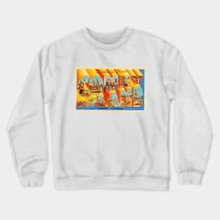 Greetings from Coney Island, New York - Vintage Large Letter Postcard Crewneck Sweatshirt